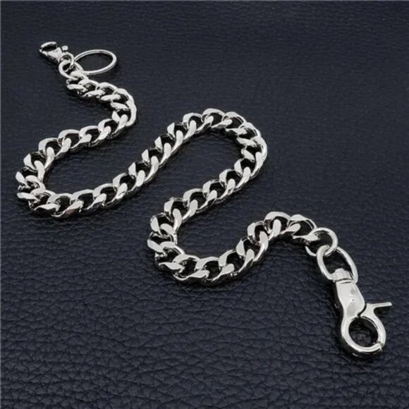 Wallet Chain Biker Motorcycle Pants Jean Punk Goth Key Chain Th05-silver Unisex - Picture 4 of 9